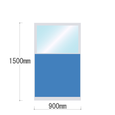 LPX-PAK1509BU 布張りパネル 上部カスミ窓 幅900×高さ1500mm ブルー LPX-PAK1509BU