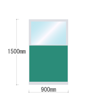 LPX-PAK1509GN 布張りパネル 上部カスミ窓 幅900×高さ1500mm グリーン LPX-PAK1509GN