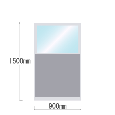 LPX-PAK1509GR 布張りパネル 上部カスミ窓 幅900×高さ1500mm グレー LPX-PAK1509GR