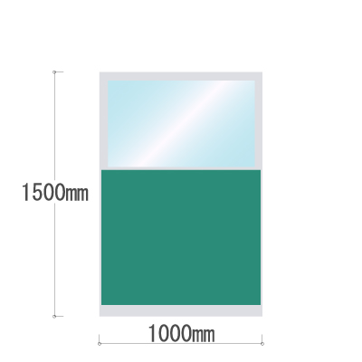 LPX-PAK1510GN 布張りパネル 上部カスミ窓 幅1000×高さ1500mm グリーン LPX-PAK1510GN
