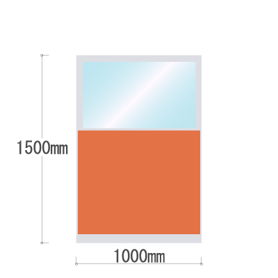 LPX-PAK1510OR 布張りパネル 上部カスミ窓 幅1000×高さ1500mm オレンジ LPX-PAK1510OR