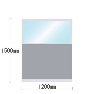 LPX-PAK1512GR 布張りパネル 上部カスミ窓 幅1200×高さ1500mm グレー LPX-PAK1512GR