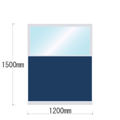 LPX-PAK1512NV 布張りパネル 上部カスミ窓 幅1200×高さ1500mm ネイビー LPX-PAK1512NV