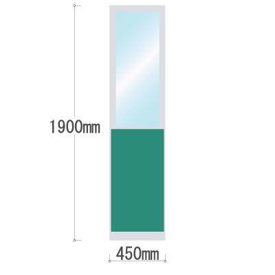 LPX-PAK1904GN 布張りパネル 上部カスミ窓 幅450×高さ1900mm グリーン LPX-PAK1904GN