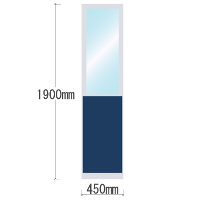 LPX-PAK1904NV 布張りパネル 上部カスミ窓 幅450×高さ1900mm ネイビー LPX-PAK1904NV