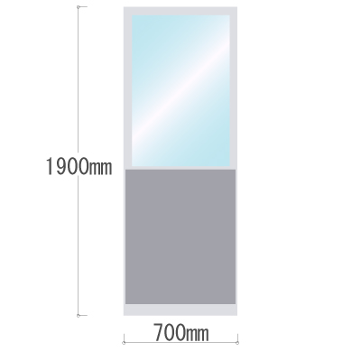 LPX-PAK1907GR 布張りパネル 上部カスミ窓 幅700×高さ1900mm グレー LPX-PAK1907GR