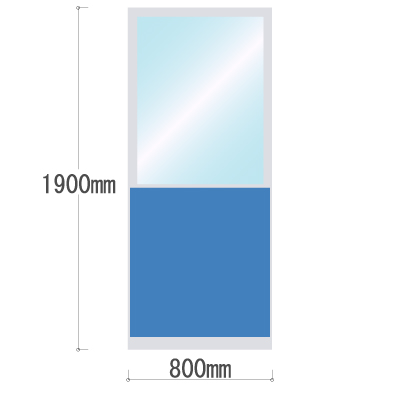 LPX-PAK1908BU 布張りパネル 上部カスミ窓 幅800×高さ1900mm ブルー LPX-PAK1908BU