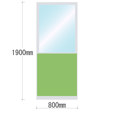 LPX-PAK1908LM 布張りパネル 上部カスミ窓 幅800×高さ1900mm ライム LPX-PAK1908LM