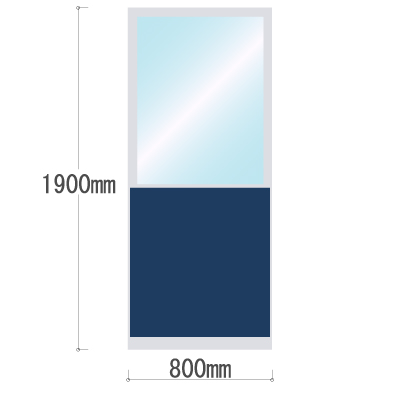 LPX-PAK1908NV 布張りパネル 上部カスミ窓 幅800×高さ1900mm ネイビー LPX-PAK1908NV