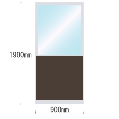 LPX-PAK1909BR 布張りパネル 上部カスミ窓 幅900×高さ1900mm ブラウン LPX-PAK1909BR