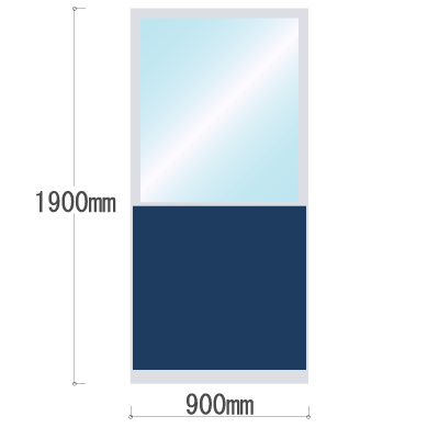 LPX-PAK1909NV 布張りパネル 上部カスミ窓 幅900×高さ1900mm ネイビー LPX-PAK1909NV