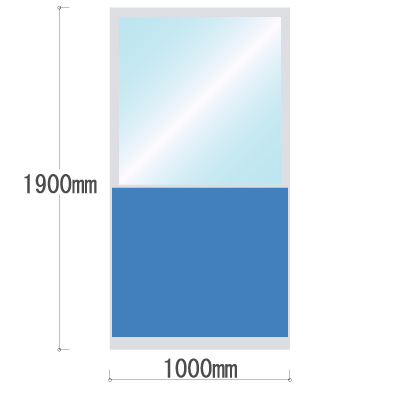 LPX-PAK1910BU 布張りパネル 上部カスミ窓 幅1000×高さ1900mm ブルー LPX-PAK1910BU