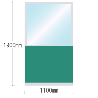LPX-PAK1911GN 布張りパネル 上部カスミ窓 幅1100×高さ1900mm グリーン LPX-PAK1911GN