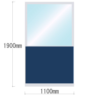 LPX-PAK1911NV 布張りパネル 上部カスミ窓 幅1100×高さ1900mm ネイビー LPX-PAK1911NV