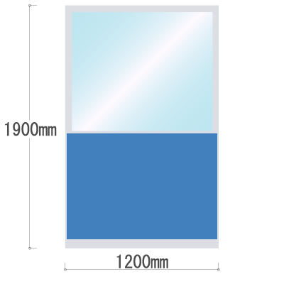 LPX-PAK1912BU 布張りパネル 上部カスミ窓 幅1200×高さ1900mm ブルー LPX-PAK1912BU