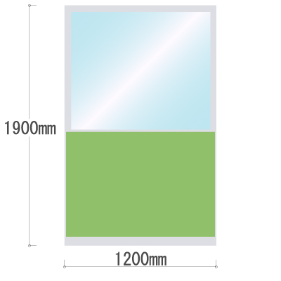 LPX-PAK1912LM 布張りパネル 上部カスミ窓 幅1200×高さ1900mm ライム LPX-PAK1912LM