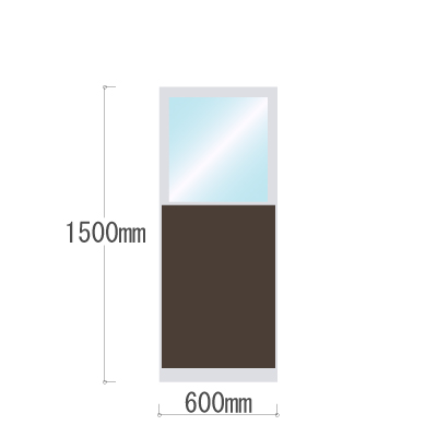 LPX-PAT1506BR 布張りパネル 上部透明窓 幅600×高さ1500mm ブラウン LPX-PAT1506BR