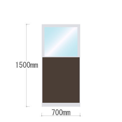 LPX-PAT1507BR 布張りパネル 上部透明窓 幅700×高さ1500mm ブラウン LPX-PAT1507BR