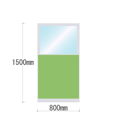 LPX-PAT1508LM 布張りパネル 上部透明窓 幅800×高さ1500mm ライム LPX-PAT1508LM