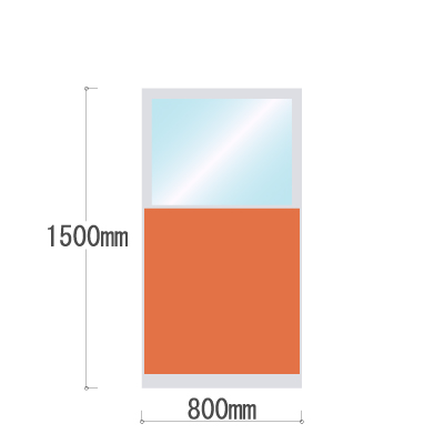 LPX-PAT1508OR 布張りパネル 上部透明窓 幅800×高さ1500mm オレンジ LPX-PAT1508OR
