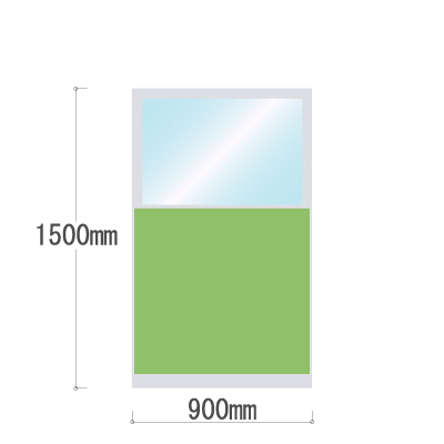 LPX-PAT1509LM 布張りパネル 上部透明窓 幅900×高さ1500mm ライム LPX-PAT1509LM