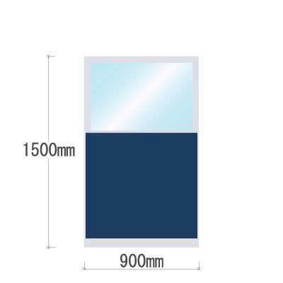 LPX-PAT1509NV 布張りパネル 上部透明窓 幅900×高さ1500mm ネイビー LPX-PAT1509NV