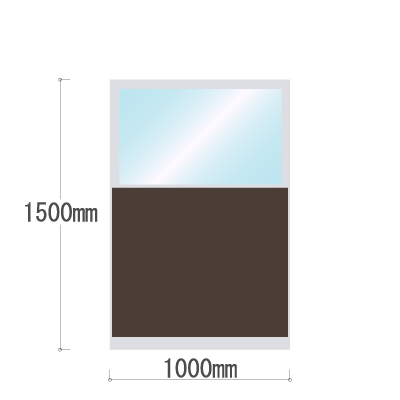 LPX-PAT1510BR 布張りパネル 上部透明窓 幅1000×高さ1500mm ブラウン LPX-PAT1510BR