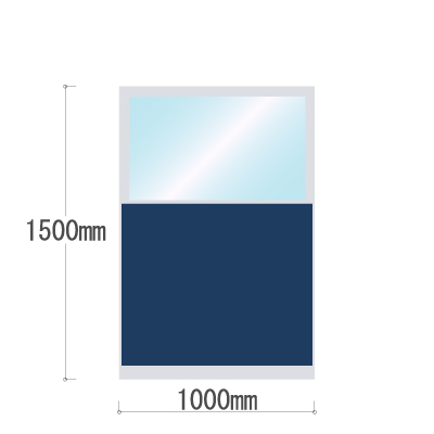 LPX-PAT1510NV 布張りパネル 上部透明窓 幅1000×高さ1500mm ネイビー LPX-PAT1510NV