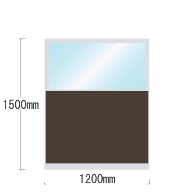 LPX-PAT1512BR 布張りパネル 上部透明窓 幅1200×高さ1500mm ブラウン LPX-PAT1512BR