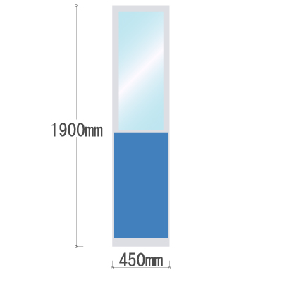 LPX-PAT1904BU 布張りパネル 上部透明窓 幅450×高さ1900mm ブルー LPX-PAT1904BU