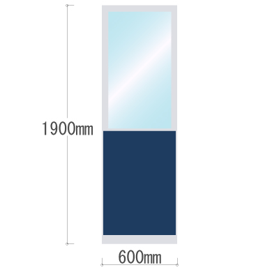 LPX-PAT1906NV 布張りパネル 上部透明窓 幅600×高さ1900mm ネイビー LPX-PAT1906NV