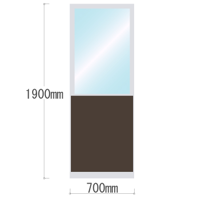 LPX-PAT1907BR 布張りパネル 上部透明窓 幅700×高さ1900mm ブラウン LPX-PAT1907BR