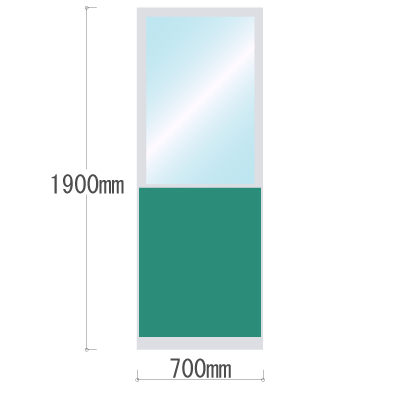 LPX-PAT1907GN 布張りパネル 上部透明窓 幅700×高さ1900mm グリーン LPX-PAT1907GN