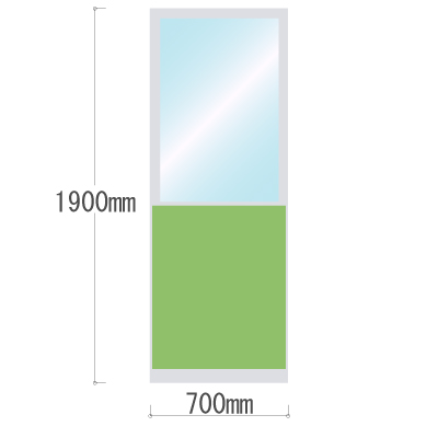 LPX-PAT1907LM 布張りパネル 上部透明窓 幅700×高さ1900mm ライム LPX-PAT1907LM