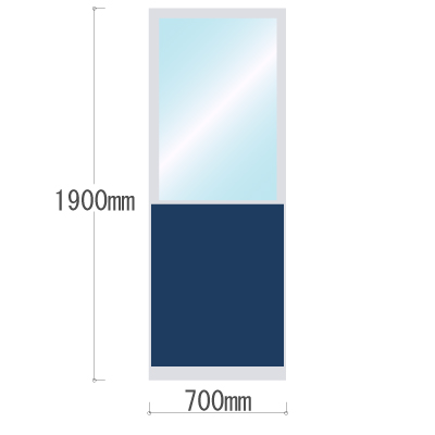 LPX-PAT1907NV 布張りパネル 上部透明窓 幅700×高さ1900mm ネイビー LPX-PAT1907NV