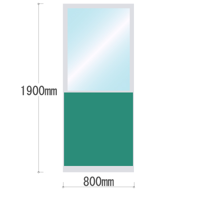 LPX-PAT1908GN 布張りパネル 上部透明窓 幅800×高さ1900mm グリーン LPX-PAT1908GN