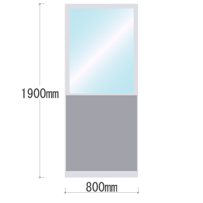 LPX-PAT1908GR 布張りパネル 上部透明窓 幅800×高さ1900mm グレー LPX-PAT1908GR