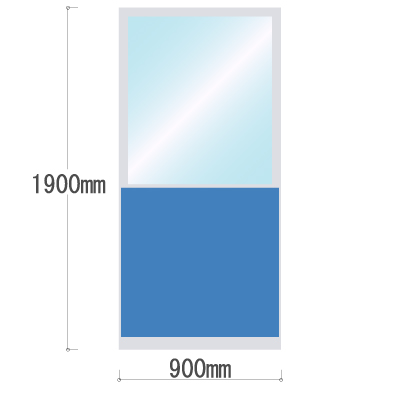 LPX-PAT1909BU 布張りパネル 上部透明窓 幅900×高さ1900mm ブルー LPX-PAT1909BU