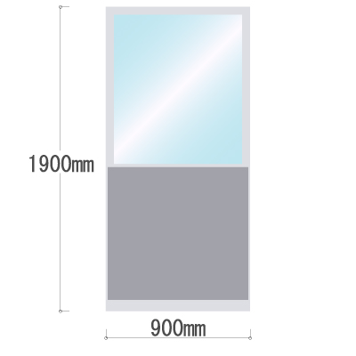 LPX-PAT1909GR 布張りパネル 上部透明窓 幅900×高さ1900mm グレー LPX-PAT1909GR