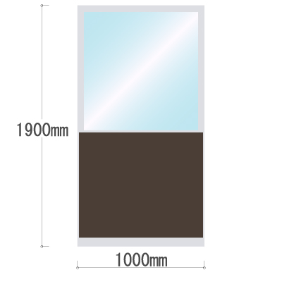 LPX-PAT1910BR 布張りパネル 上部透明窓 幅1000×高さ1900mm ブラウン LPX-PAT1910BR