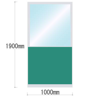 LPX-PAT1910GN 布張りパネル 上部透明窓 幅1000×高さ1900mm グリーン LPX-PAT1910GN