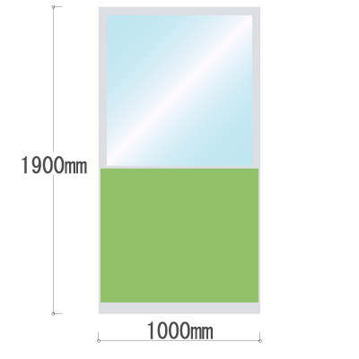 LPX-PAT1910LM 布張りパネル 上部透明窓 幅1000×高さ1900mm ライム LPX-PAT1910LM