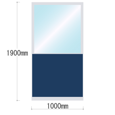 LPX-PAT1910NV 布張りパネル 上部透明窓 幅1000×高さ1900mm ネイビー LPX-PAT1910NV