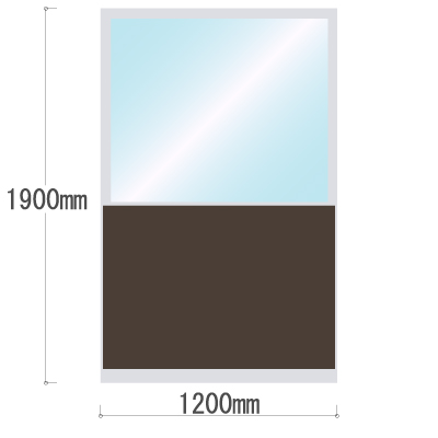 LPX-PAT1912BR 布張りパネル 上部透明窓 幅1200×高さ1900mm ブラウン LPX-PAT1912BR