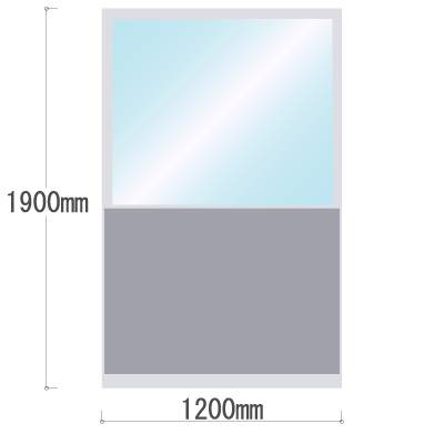 LPX-PAT1912GR 布張りパネル 上部透明窓 幅1200×高さ1900mm グレー LPX-PAT1912GR
