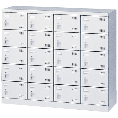 SLBW-M420-D3 ダイヤル錠式 20人用 シューズボックス ホワイト SLBW-M420-D3
