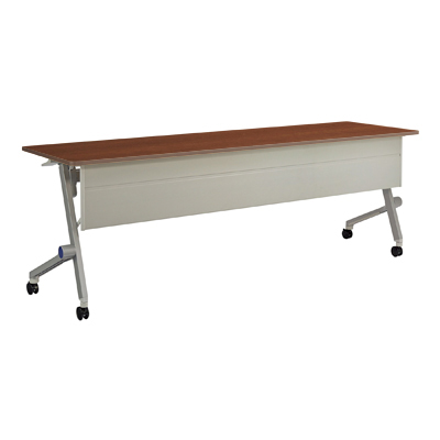 QL-2145PR-DO フラップテーブル(幕板付き) 幅2100×奥行450×高さ720mm ダークオーク QL-2145PR-DO