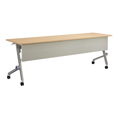 QL-2145PR-N フラップテーブル(幕板付き) 幅2100×奥行450×高さ720mm ナチュラル QL-2145PR-N