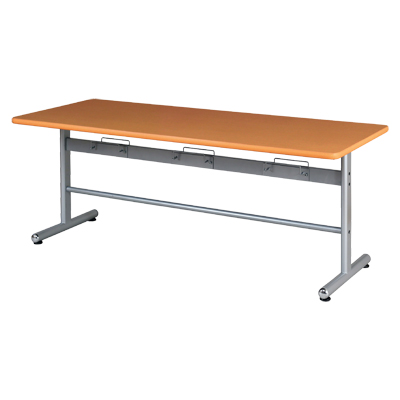 SIK-1875VM(BR) 食堂テーブル(抗菌・抗ウイルス) スタッキングチェア用フック付き ブラウン SIK-1875VM(BR)