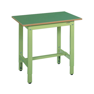 TKK8-096F 作業台 幅900×奥行600×高さ800~1000mm グリーン TKK8-096F